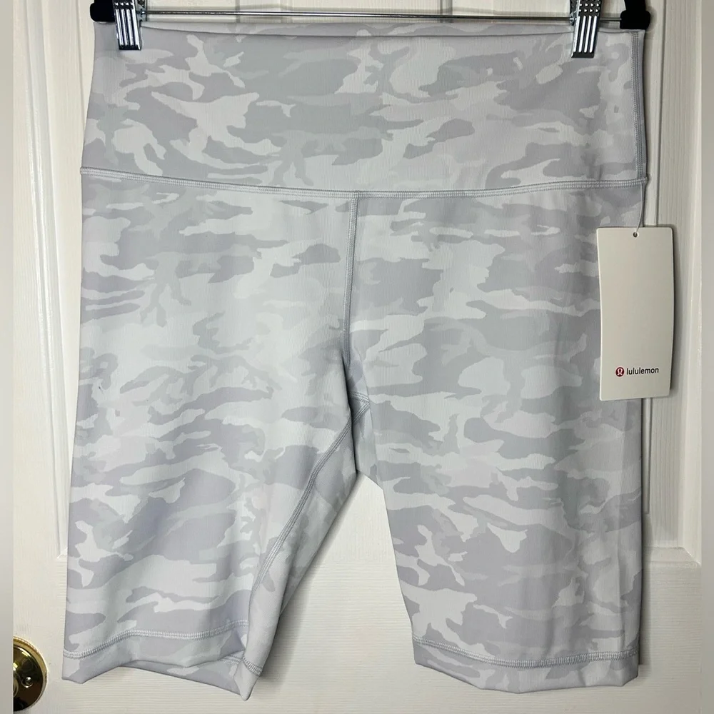 NWT LULULEMON Wunder Under HR Short 10” *Ribbed- Incognito Camo Jacquard/Size 14